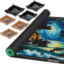 Jigsaw Puzzle Mat Roll Up, Portable Saver Pad 53 x 35 Up to 3000 Pieces, Puzzle Matt Rollup with Non-Slip Rubber Bottom & Smooth Top. (6 Sorting Trays & 1 Storage Bag) (Black)