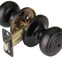 Matte Black Door Knobs,Interior Door Knob with Lock,Coastal Style Door knob for Privacy and Bedroom (Bath or Privacy)