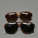 livho Trendy Polarized Square Aviator Sunglasses Women Men Square Eyewear Frame, Retro Sun Glasses for Women Men 2025 Shades (*Brown Tortoise/Brown + Brown Tortoise/Green)