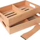 Mantello Cigars Spanish Cedar Cigar Tray - Adjustable Divider, Fits Large Humidors, for Humidor or Walk-in Closet 12.5" x 7.5"x 2.25" (2)