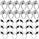 XunYee 24 Pcs Halloween Headbands for Women 12 Spider Web Hair Hoops 12 Black Bat Wing Hairbands Bulk Gifts for Party Cosplay Costume Accessories Supplies