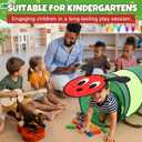 Soulchen Caterpillar Shaped Kids Play Tunnel 6-ft Colorful Pop Up Caterpillar Crawling Toy for Toddlers 1-3 Baby Crawling Tunnel Girl Boy Birthday Favor Gift for Infant Toddler Toys Dog Indoor Outdoor, 18.9 x 18.9 x 1.18 inches