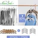 Nature Smile No Shoulder Bump Multiple Sweater Coat Clothes Hangers, Multi Layers Space Saving T Shirt Blouse Rack,(2 Pack Black Color)