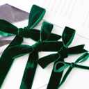 Vintage Forest Green Velvet Ribbon 3/8 Inch Wide 50 Yards for Christmas Tree Gift Wrapping Flower Bouquet Home Decoration DIY Projects