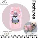 2 x Cute Sweater for Dogs and Cats Soft Flannel Pet Outfit Warm and Cozy Animal Hoodie Small to Large Pet Clothes for Halloween Parties and Everyday Wear (Large, Pink Pinguin)