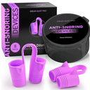 Anti Snoring Devices  Nasal Dilators - Nose Clips for Snore Relief & Better Sleep  Comfortable Silicone Snore Stopper  Anti Snoring Nose Vents  8 Pack + Travel Case (Cold Blue)