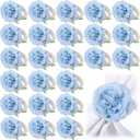 Yunsailing 24 Pcs Flower Napkin Rings Peony Floral Handmade Napkin Holder Rings Handicraft Holder for Table Decorations Wedding Holiday Banquet Luncheons Birthday Party Picnics Supplies(Blue)