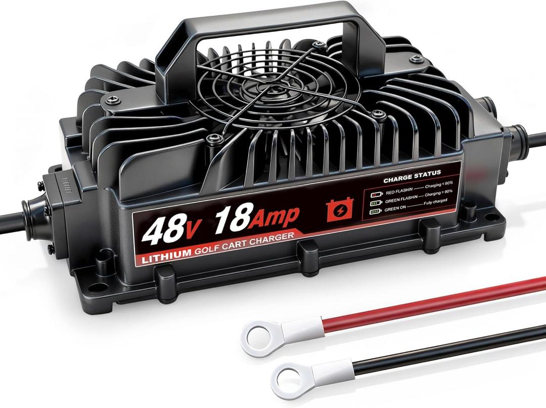 58.4V 18A Lithium Onboard Battery Charger for 48V (51.2V) 16S LiFePO4 Battery, IP67 Waterproof Charger for Golf Cart Car Truck Boat Home