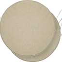 Outdoor Round Chair Cushions 15 Inch, Fade-Resistant & Water-Resistant, Bistro Chair Seat Pads for Porch Garden Balcony Patio Furniture Stools, Non-Slip Bottom, Set of 2, Natural