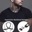 Bluetooth 5.3 Neckband Headphones, Retractable Headphones with ANC, IPX5 Waterproof, 18H Playback for Gym, Running and Outdoor Sports