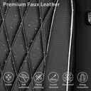 CAR PASS Piping Luxury Leather Two Front Car Seat Covers,Silver Glitter Waterproof Seat Cover Compatible with Front Seat Armrests,Universal Fit for Suvs,Vans,Trucks,Airbag Compatible(Black and Silver)