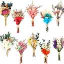 10Pcs Mini Dried Flower Bouquet Colourful Natural Boho Dried Flowers Set Mini Natural Real Plants for Wedding Table Centerpieces Gift Box Cake Bottle Decor Home Vase Decorations DIY Craft