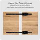 Heavy Duty Table Extension Brackets (Set of 2), 26" Steel Support Rails for DIY Dining Table Leaf, Matte Black Steel Hardware for Extending Solid Wood Dining Tables