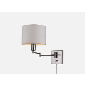 Globe Electric Anderson 1-Light Brushed Steel Plug-In or Hardwire Wall Sconce