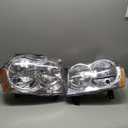 Headlights Assembly Replacement For Jeep Grand Cherokee 2005 2006 2007, Chrome With Amber Reflector