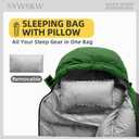 Ultralight Down Sleeping Bag with Pillow,15F 32F 46F Sleeping Bag for Women,Men,Youth Backpacking,Hiking and Camping Outdoor with 680FP Duck Down, 800g down filling