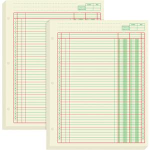 Fulmoon 2 Pack 100 Sheets Columnar Pad Accounting Ledger Paper Accounting Ledger Book Green Analysis Pad for Business, 50 Sheets/Pack, Single Page Format(2 8.5 x 11 Inch)