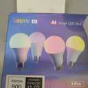 Lepro B1 AI Smart Light Bulbs - WiFi & Bluetooth RGBWW Color Changing LED Bulb Works with Alexa & Google Assistant, Personalized Al Lighting Designer, AI Voice Control, Music Sync, 2.4GHz Only, 4 Pack