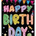 19.7 x 11.8 Inches Happy Birthday Sign Banner, Colorful Hanging Door Wall Banner Hanger Decorations, Photo Booth Backdrop for Kids Girls Boys Bday Party Supplies, Baby Shower, Indoor Outdoor Decor