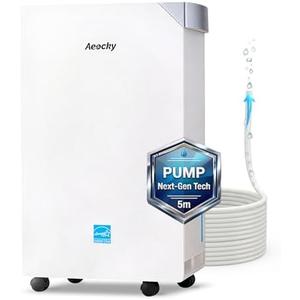 AEOCKY Dehumidifier with Pump Up to 16.5ft Energy Star Most Efficient 2025 | 80Pint/D,4500Sq.Ft,Commercial Dehumidifier with Drain Hose for Basement,Home,Crawl Space,Whole House,Large Room,Industrial