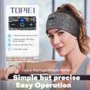 Headband Headphones Bluetooth Headband for Side Sleeper, 14 Hour Playtime, Wireless Headband with HD Stereo Speakers for Workout,Running,Yoga, Ideal Gifts for Men, Women, Teens, Grey