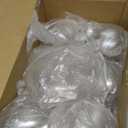 Wettarn 50 Pcs 4" 3.15" 2.36" Clear Plastic Flat Fillable Ornaments for Crafts Plastic Discs Christmas Hanging Ornaments Ball with Lid Rope for DIY Crafts Xmas Tree Home Decor Holiday Wedding Party