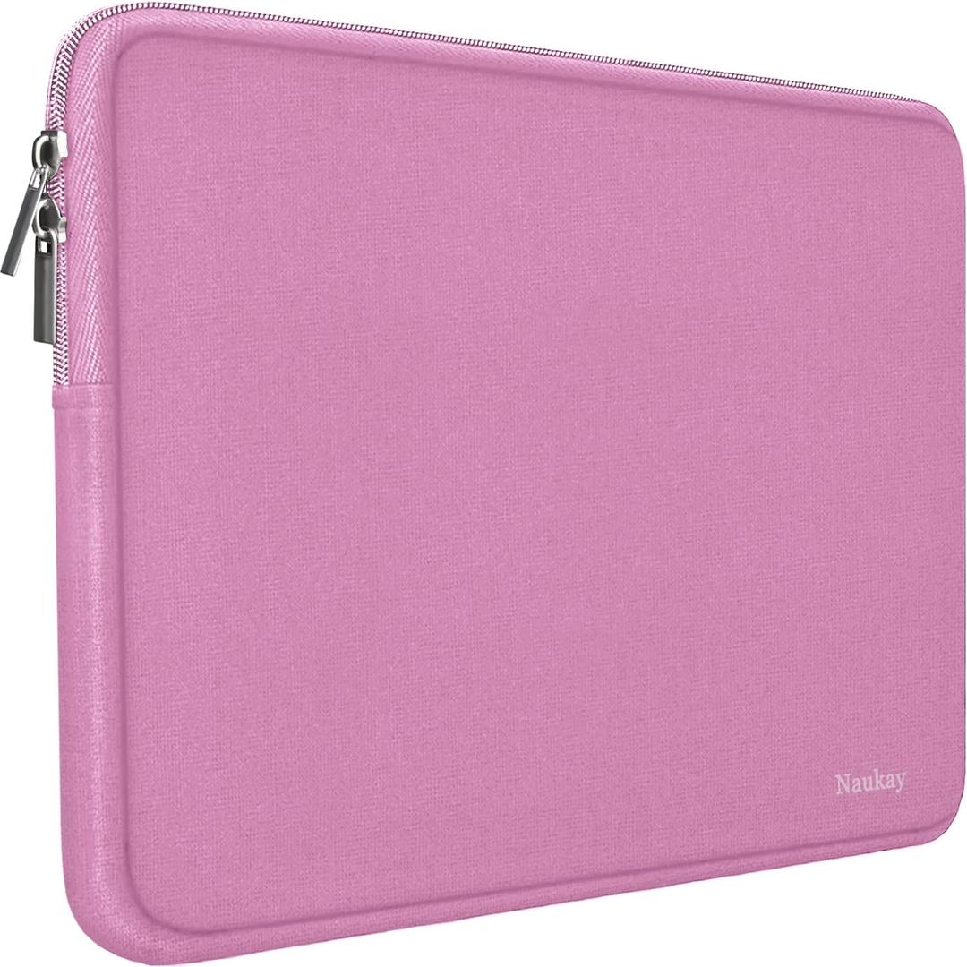 Naukay 15.6 Inch Laptop Sleeve,Resistant Neoprene Laptop Sleeve/Notebook Computer Pocket Case/Tablet Briefcase Carrying Bag - (Pink)