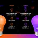 4 Pack A19 LED Light Bulb LED Light Bulb 120V E26 Base 9 Watt (60-watt Replacement) Bulb, Party Decoration, Porch, Home Lighting, Christmas Light Bulbs Non-Dimmable (Orange Purple, 6 Pack)