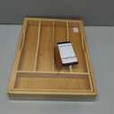 Expandable Bamboo Kitchen Drawer Organizer for Cutlery and Utensils, Adjustable Bamboo Wood Cutlery Tray in Drawer for Flatware and Silverware in Kitchen, (Natural)