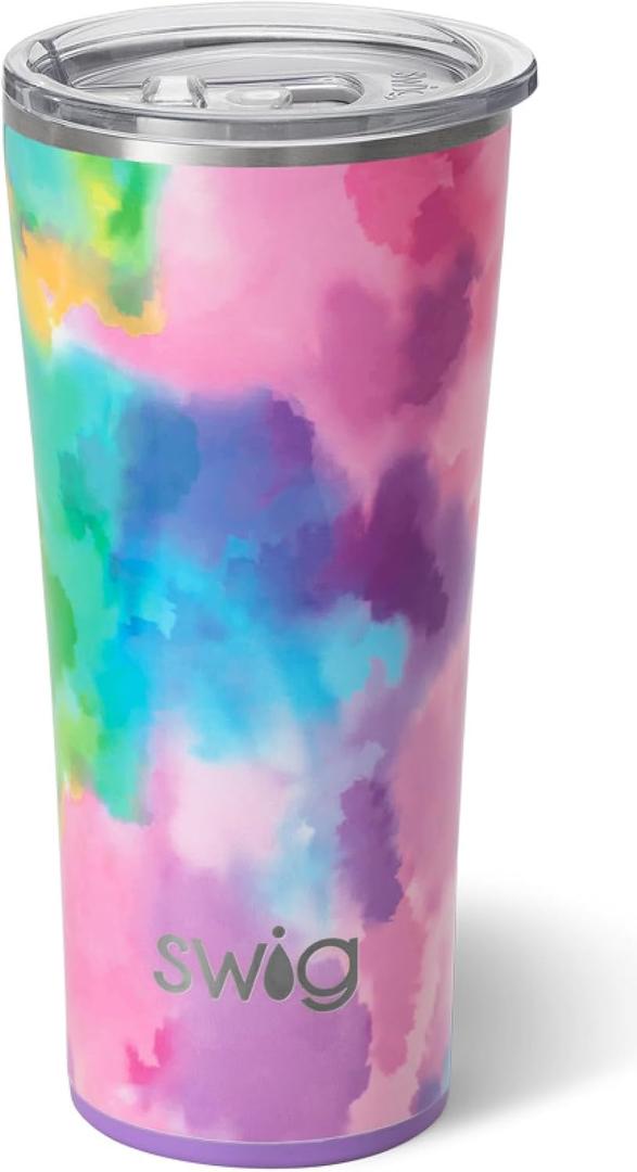 Swig Life 22oz Insulated Tumbler, Travel Coffee Tumbler with Lid, Cup Holder Friendly Travel Coffee Mug, Stainless Steel (Cloud Nine)