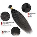 Kinky Straight Bundle Color #1B Human Hair Bundles Peruvian Unprocessed Virgin Yaki Straight Bundles Human Hair Quick Weave 16 18 20 Inch