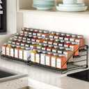 BOIVSHI 4 Tier Spice Rack Organzier, Spice Rack for Cabinet, Adjustable Depth Seasoning Shelf for Countertop, Pantry, Seasoning Organizer, Metal, Black (2 Pack)