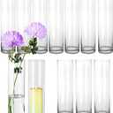 JMIATRY Glass Cylinder Bud Vases Set of 12, Clear Cylinder Vases for Centerpieces Diameter 2 Inch, Height 8 Inch Tall Glass Flower Bud Vase in Bulk for Home Party Decoration