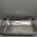 High Sided,XL Stainless Steel Cat Litter Box with Metal Lid,10.24 inch Tall