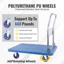 Foldable Push Cart Dolly 660 lbs,Moving Platform Hand Truck,with 360 Swivel Wheels, for Home Garage Workshops, Loading, Storage, Warehouse