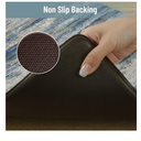 KIMODE Kitchen Mats for Floor Anti Fatigue, 17"x47"+17"x29" Farmhouse Kitchen Rugs Sets of 2, Padded Kitchen Floor Mats, Comfort Standing Mats for Sink Laundry Office Desk Dark Blue Grey