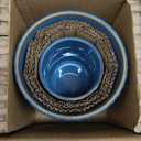 Utensil Holder, 7.5"+5.3" Ceramic Kitchen Utensil Holder for Countertop, Large Cooking Utensil Crock for Kitchen Counter, Set of 2, Blue