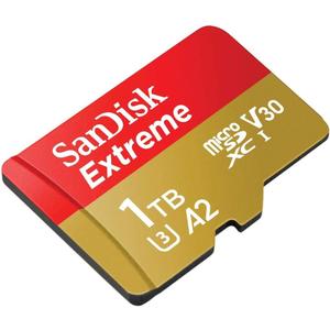 SanDisk 1TB Extreme microSDXC UHS-I Memory Card with Adapter - Up to 160MB/s, C10, U3, V30, 4K, A2, Micro SD - SDSQXA1-1T00-GN6MA