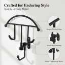 2 Pack Cowboy Hat Rack for Wall, Metal Western Hat Hanger with Hooks, Wall Mount Cowboy Hat Holder Organizer for Wide Brim Hats, Matte Black Hat Hook Rack for Entryway and Bedroom Decor