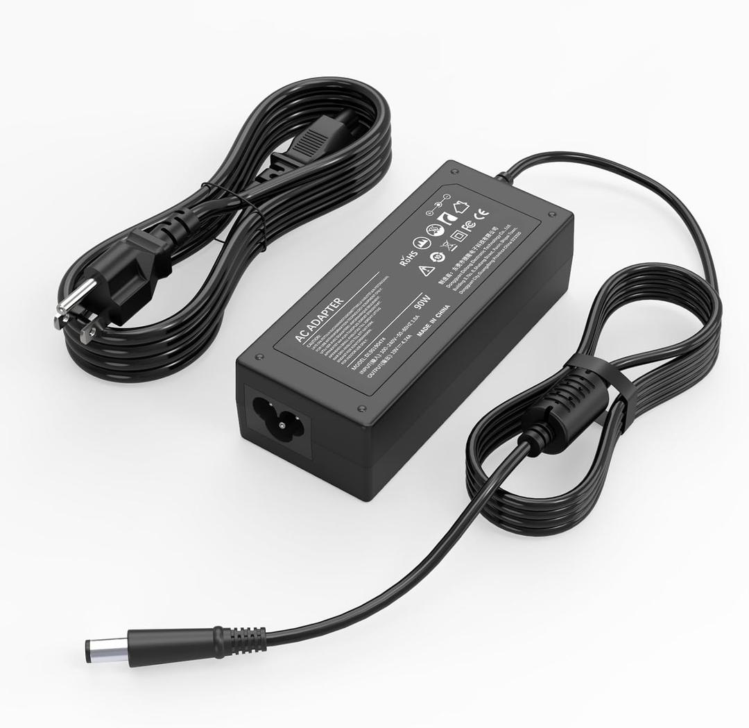 90W Power Cord Compatible with HP All-in-One Desktop PC 18'' 19'' 20" 21" 22" 23" 24" 27", 18-5110, 19-2304, 20-B010, 21-B0024, 22-B016, 24-DD, 24-DF, 24-DP, 24-CB, 22-DD, 22DF Series Power Adapter