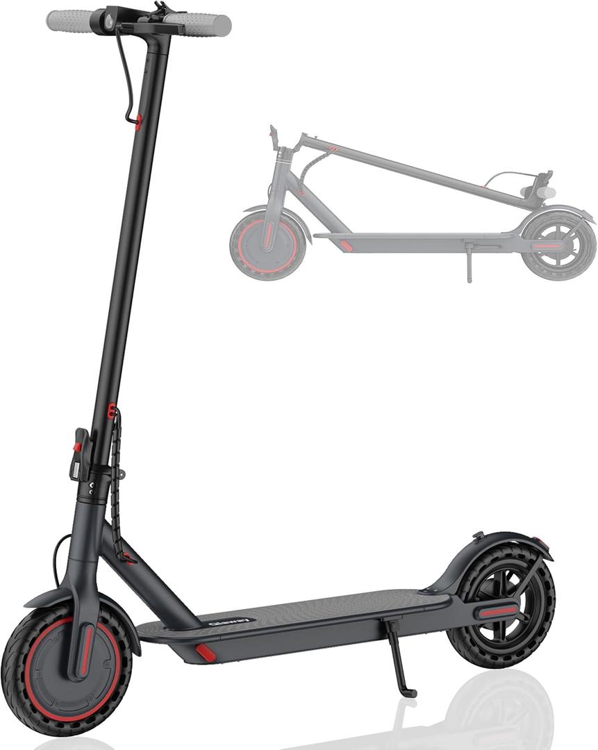 Qlaway Electric Scooter for Adults, 350W/500W Motor, Up to 22 Miles Long Range, 8.5" /10" Solid Tires, 265 lbs Load Capacity, Foldable Commuting e-Scooter with Dual Braking System and App