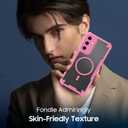 for Samsung Galaxy A16 5G Phone Case, Translucent Matte Back Compatible with Magsafe Magnetic Slim Shockproof Protective Case with Lanyard Strap for Samsung A16 5G 6.7-inch, Pink