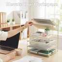 OPNICE Desk Organizer, 6-Tier Letter Tray Paper Organizer, Desktop File Organizer, Office Desk Accessories & Office Decor for Women, Workspace Organizer for Office Supplies(Gold)
