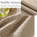 jinchan Valance Curtain for Kitchen Waffle-Weave for Living Room Bathroom Country Waffle Woven Textured Light Filtering Window Treatment Rod Pocket 1 Panel 18 Inch Taupe