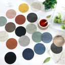Drink Coasters, 12 Pcs with Holder, Dual Sided Non-Slip Washable Faux Leather Cup Coasters (Gray Beige)
