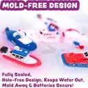 Tub Works Ocean Rescue Vehicles Light Up Bath Toys, 6 Pack | Water-Activated Light Up Toys Flash & Change Color | Easy-Grip Baby & Toddler Bath Toys | Sensory Toys with Bath Lights for Kids Bath