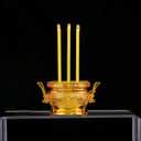 Uonlytech Led Lotus Lantern Ornament Electronic Incense Burner Safe Flameless Buddhist Lamp for Home D Cor Bedroom Living Room Ritual Use