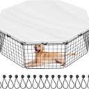 8 Panel 24 Inch Dog Playpen Cover, Dog Pen Cover, Cover for Dog Playpen Suitable for Octagon Metal Exercise Pet Pen can Rain Proof Shade with Sixteen Rope Knots