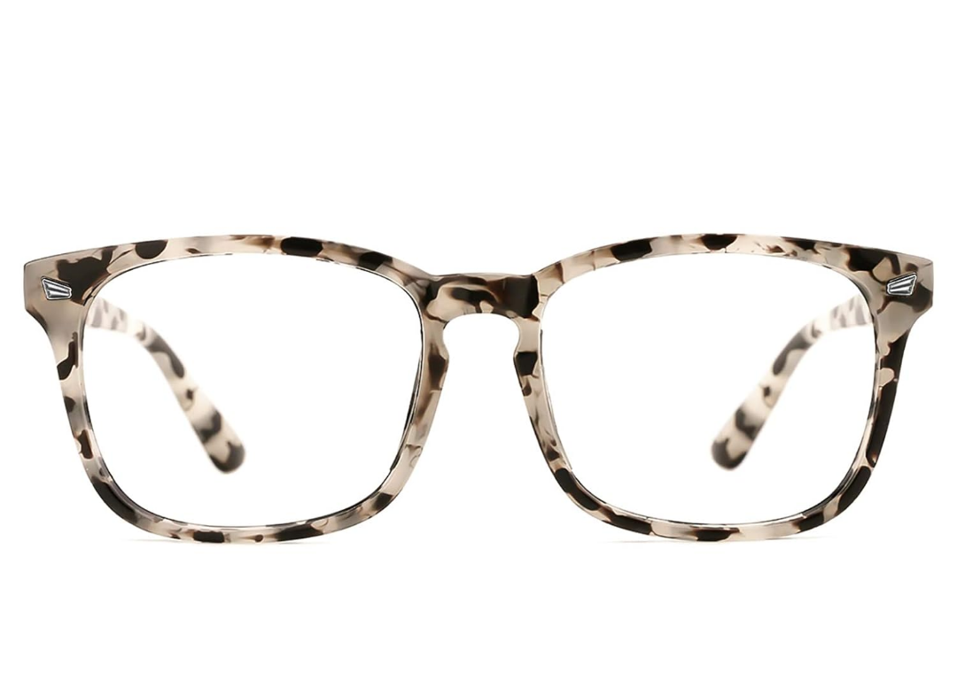 TIJN Blue Light Blocking Glasses for Women Men Clear Frame Square Nerd Eyeglasses Anti Blue Ray Computer Screen Glasses