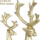 BESPORTBLE Christmas Reindeer Sculpture, 2Pcs Resin Deer Christmas Decoration Gold Elk Statues for Living Room, Desktop, Table Centerpiece, Bookshelf Xmas Home Decor